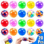 20Pcs Stress Balls, Squishy Toys, Small Squeeze Balls, Fidget Sensory Toys for for Kids Adults Stress Relief, ADHD, Classroom Prizes, Party Favors, Goodie Bag Stuffers