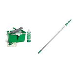 UNGER Window Cleaning Kit PRO Set & UNGER OptiLoc Telescopic Window Cleaning Pole/Multi-Use Extension Pole - 1.25m, 2 Section - UNGER Window Cleaning Equipment