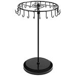 BELLE VOUS Black Rotating Jewellery Stand - Jewellery Display Stand for Necklace Storage/Earring Storage - Necklace Stand Jewellery Holder Tower Rack