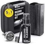 BIG FUDGE Vinyl Record Cleaning Kit - Includes Soft No-Scratch Velvet Vinyl Cleaner Brush, Cleaning Fluid & Stylus Cleaning Gel - w/Padded Storage Case