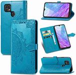 Ranyi ZTE ZMax 10 Case, ZTE Z6250 Case, Mandala Flower Pattern Wallet Case with Credit Card Holder Kickstand Feature Leather Flip Folio Magnetic Wallet Case for ZTE ZMax 10 / ZTE Z6250 -Blue