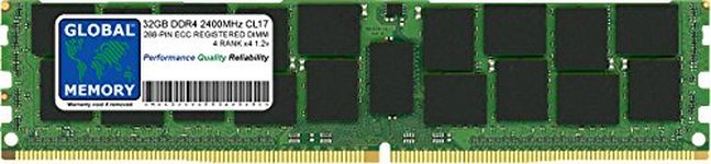 32GB DDR4 2400MHz PC4-19200 288-PIN ECC REGISTERED DIMM (RDIMM) MEMORY RAM COMPATIBLE WITH SERVERS/WORKSTATIONS/MOTHERBOARDS (2 RANK CHIPKILL)