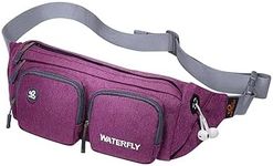 WATERFLY Fanny Pack Waist Bag: Travel Hip Pouch Bum Bag Plus Size Crossbody Fannie Pack Adjustable Belt Waistpack Phanny Fannypack for Man Woman Hiking Walking Jogging