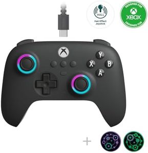 8Bitdo Ultimate C Hall Effect Joysticks/Hall Trigger Wired Controller with RGB Lighting Fire Ring, 3.5mm Audio Jack for Xbox Series X|S, Xbox One, Windows 10/11 - Officially Licensed (Dark Gray)