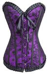 Alivila.Y Fashion Womens Sexy Vintage Gothic Dotted Corset Bustier - Purple - 5X-Large