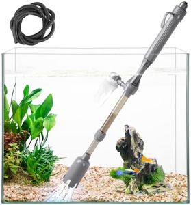 Dirvin Aquarium Vacuum Gravel Cleaner, Battery Fish Tank Water Changer, Removable Vacuum Sand Washer for Fish Tank Cleaning Water Changing Sand Washing, Adjustable Telescopic Pole