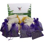 Lavender Sachet and Cedar Bags - Moth Sachets (20 Pack) Home Fragrance for Drawers and Closets. for Natural Clothes Moths, Dried Lavendar Flowers and Cedar Chips with Long-Lasting Aroma