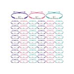 Sureio 48 Pcs Gymnastics Bracelet Gifts Bulk Adjustable Rope Braided Bracelets Christmas Gifts Gymnastics Jewelry Gymnastics Party Favors Supplies for Women Gymnasts(Classic Color)