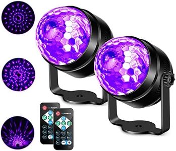 Litake UV Black Lights for Glow Party, 6W LED Disco Ball Strobe Lights for Dark Party Supplies, Sound Activated with Remote Control, Dj Light for Halloween Xmas Birthday Party Home Decorations, 2 Pack