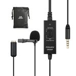 Mouriv CM207 Lavalier Microphone Clip-on Lapel Mic for iPhone Android & Windows Smartphones PC DSLR Cameras Audio Recorders, YouTube, Interview, Studio, Video Recording 19.6ft