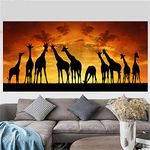 5D Diamond Painting by Number Kits Africa Giraffe Big Size DIY Square Full Drill Crystal Rhinestone Diamond Painting Embroidery Cross Stitch Arts Craft Canvas Kids Home Wall Decor (30x60cm/12x24in）