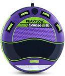 PEAKFLOW Towable Tube,Boat Tube,1-2 Rider Models,Tubes for Boating,PVC Liner and Full Nylon Cover,EVA Foam Pads and 4 Handles,Swift Connect Rapid Boston Valve, 54x54 Inches Inflated,Eclipse Series