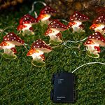 OTAVILEM Fairy Mushroom Lights, Battery Operated Lamp String, Rainproof Mushroom Decor with Timing Function, 10ft 30LED Cute Decoration for Bedroom, Room, Valentines Day, Christmas, Holidays and More