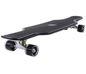 STRAUSS Fibreglass Cruiser Skateboard|Penny Skateboard|Casterboard|Hoverboard|Anti-Skid Board with High Precision Bearings|Wheels with Light|Ideal for All Above 8 Years (31 X 8 Inch), (Black)