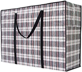 5 Pack Heavy Duty Moving Bags, Large Storage Bag, Clothes Blanket Organizer, with Strong Handles and Zippers, Storage Totes for Clothes, Blanket, College Dorm, Travelling (50 * 35 * 20cm)