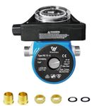 WiseWater 110V Shielded Circulation Pump with Timer, 100W 10 GPM Hot Water Recirculating Pump, Circulator Pump with 3/4" to 1/2'' NPT Connectors for Boiler Solar Heater and Hydronic Radiant Heating