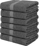 Utopia Towels - 6 Pack Bath Towel Set, 100% Ring Spun Cotton (60 x 120 CM) Medium Lightweight and Highly Absorbent Quick Drying Towels, Premium Towels for Hotel, Spa and Bathroom (Grey)