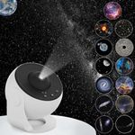 VanSmaGo Galaxy Projector, 12 in 1 Planetarium Star Projector Realistic Starry Sky Night Light with Solar System Constellation Moon for Kids Adults Bedroom Ceiling Home Theater Living Room, White