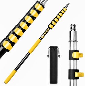 4.6-30ft Telescopic Extension Pole, Heavy-Duty Aluminum Paint Roller Extension Pole with Flip-Lock, Universal Thread, Multi-Purpose Extendable Pole for Professional & Commercial Use