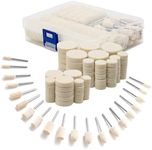 110PCS Wool Buffing Polishing Wheel for Dremel Tool Kit, Jewelry Making Tools for Dremel Tool- 1/8 Inch Shank with Storage Case