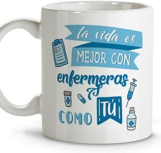 LolaPix Taza Enfermera. Tazas para enfermeras. Tazas Desayuno Originales. Taza Cerámica 330 ml. Regalos con Frases.