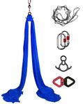 KIKIGOAL 10M Aerial Yoga Silk Equipment Yoga Pilates Swing Aerial Yoga Antigravity Hammock Trapeze for Yoga Strap Bodybuilding (royalblue)