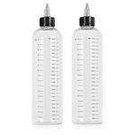 driew Applicator Bottles for Hair, 16.9oz Hair Squeeze Bottle Twist-On Top Tip Cap with Ratio Graduated Scale Color Applicator Bottle Hair Dye Bottle Pack of 2