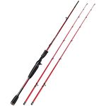 Sougayilang Fishing Rod, 1.8/2.1M Carbon Fiber Sensitive 2 section Baitcasting Rod & Spinning Rod for Freshwater or Saltwater, Tournament Quality Fishing Pole with 2 Tips Fishing Rods-2.1RQ