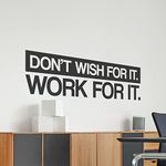 My Vinyl Story | Don't Wish for it Work for it | Motivational Large Wall Decal Sticker Quote for Home Gym Office Exercise Fitness Workout Art Vinyl Decor Removable Words and Sayings 37x10 in