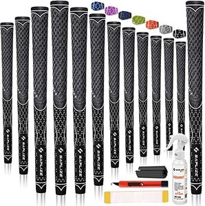 SAPLIZE 13 poignées de golf avec kit complet de reprise en main, taille standard, poignées de club de golf hybrides multi-composes, couleur noire