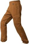 wantdo Men's Tactical Pants Carpenter Utility Cargo Work Pants for Men Stretch Flex Lightweight Outdoor Hiking Pants Brown 40x32