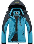 GEMYSE Women's Mountain Waterproof Ski Snow Jacket Winter Windproof Rain Jacket (Acid Blue, Medium)