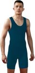 4 Time All American Wrestling Singlet: Black, Navy Blue, Red, Teal sizes 4XS-5XL (XXS/YL 51-70 lbs., TEAL)