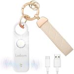 Luubom Personal Safety Alarm Rechargeable, 135 dB Loud Siren with LED Strobe Light and Key Chain in Pop Colors for Women Kids Elderly, White