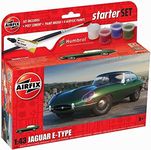 Airfix Starter Set - A55009 Jaguar E-Type Model Building Kit - Plastic Model Car Kits for Adults & Children 8+, Set Includes Decals, Humbrol Acrylic Paints, Brushes & Poly Cement - 1:43 Scale Model