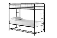 DHP Bonnie Twin/Twin Bunk Bed with Storage Bins, Black