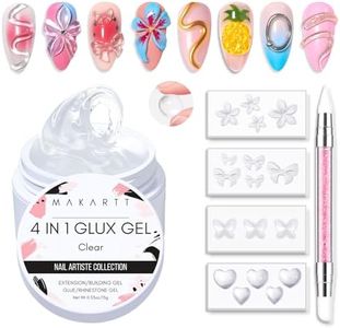 Makartt Solid Gel Builder Mini Kit for 3D Scupting DIY - 15ML 4 in 1 Nail Extension Gel,4 pcs Silicone Molds,1 Sculpting Brush,UV Glue for Acrylic Nails Rhinestones Gel Molding Manicure Hard Gel Kit