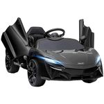 HOMCOM McLaren Licensed 12V Kids Electric Ride-On Car with Butterfly Doors, Powered Electric Car with Remote Control, Music, Horn, Headlights, MP3 Slot, Suspension Wheels, for Ages 3-6 Years - Black