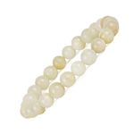 GEMSMANTRA Natural Moonstone Bracelet for Men and Women | Lab Certified 8 mm Round Cut Beads | Healing Stone Bracelet for Emotional Balance and Reiki Healing | Jewelry for Women | Suitable for Gifting