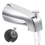 Dreyoo Universal Bathroom Tub Spout Compatible with Westbrass E531D-1F-62, 5 1/4 Inches Reach Wall Front Mount Tub Spout with Shower Diverter 1/2" IPS Inside Thread Bathtub Faucet Spout (Chrome)