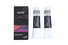 Brustro Artist Gouache Paint Titanium White 40ml Twin Pack