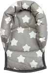 UNIVERSAL Infant Baby Toddler car seat, stroller head support pillow (Soft Cotton) (Star/grey)