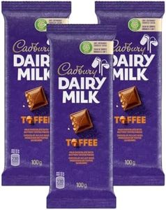 Generic Cad bury Dairy Milk, Toffee, Milk Chocolate With Buttery Toffee Pieces, Chocolate Bar, 100g/3.52oz (Includes Ice Pack) (Pack of 3) Shipped from Canada, Full Size