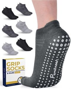 Pembrook Grip Socks, 6 Pairs - Unisex Non Slip Socks for Yoga, Barre, Pilates Non Skid Socks for Men and Women