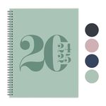 Rileys 2024-2025 18-Month Academic Weekly Planner - Typographic Weekly & Monthly Agenda Planner, Flexible Cover, Notes Pages, Twin-Wire Binding (21.5 x 28 cm, Green)