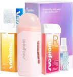 Waxfans Roll on Wax Kit, Waxing Kit for Women and Men, Wax Roller Waxing Kit for All Skin Types, Roll on Waxing Kit for Hair Removal, with Honey and Rose Wax Cartridges & 50 Pcs Wax Strips