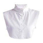 YAKEFJ Lady Half-Shirt Blouse Detachable Lace Chiffon Fake Collars Dicky Collar Faux Collar, 65white, One Size