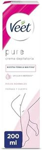 Veet - Pure Crema Depilatoria Corporal Para Mujer, Suavidad Duradera, Para Pieles Normales, 200ml