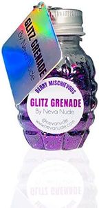 Neva Nude Face and Body Glitter Keychain - Chunky Glitter in Aloe for Festivals, Raves, and More | Cosmetic Grade | Super Sparkly (Berry Mischievous Purple Holographic Glitz Grenade)