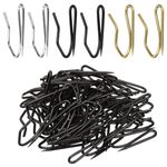 Rustark 58pcs Black Metal Curtain Hooks Stainless Steel Heavy Duty Pin-On Drapery Hooks Pin for Drapes Pinch Pleat Curtain Hook Curtain Track Hooks for Window Curtain, Door Curtain and Shower Curtain